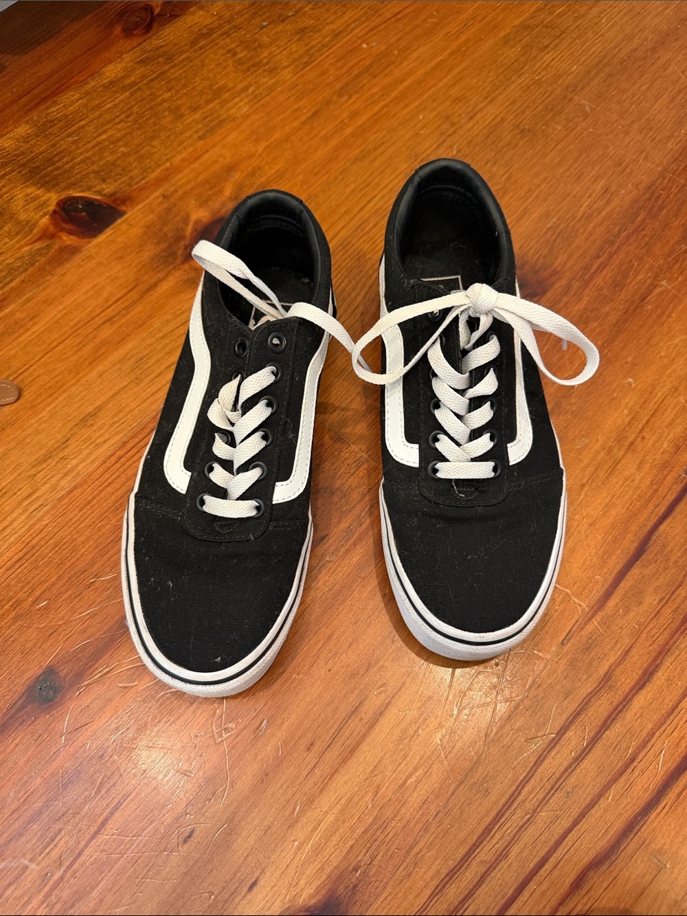Black and White Low-Top Skate Sneakers